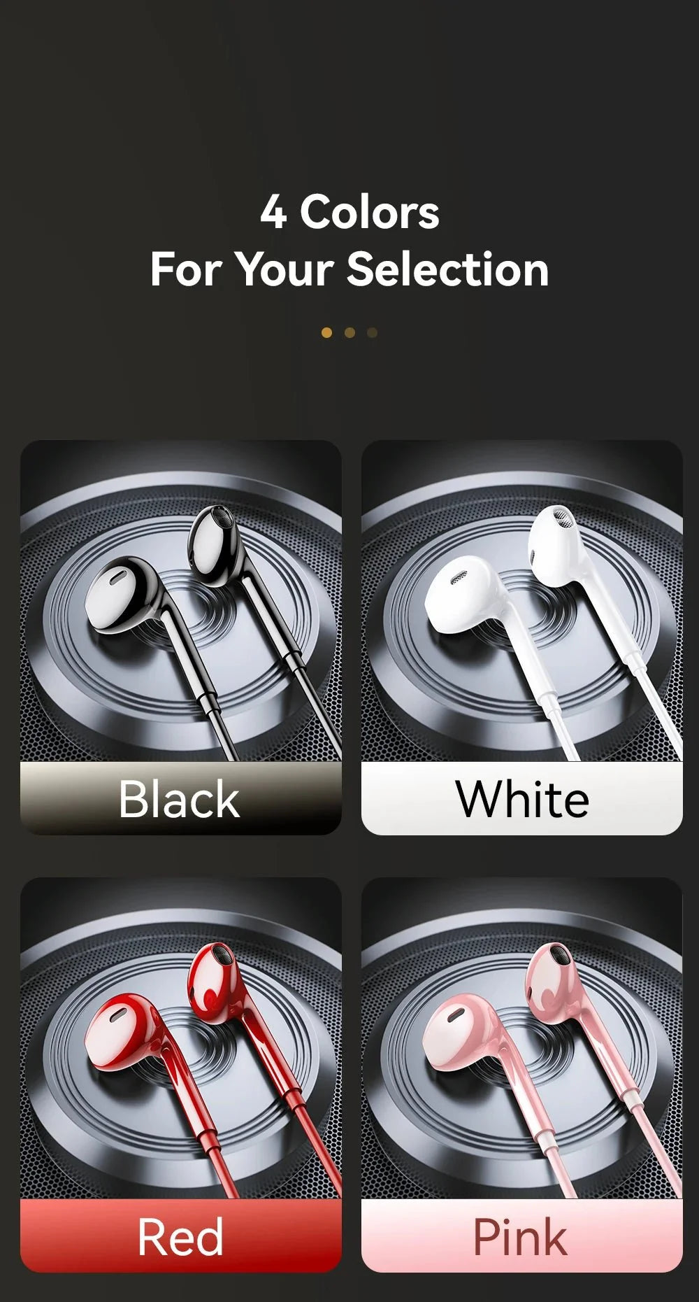 ESSAGER 3.5mm Wired In-Ear Headphones | Built-in Mic and Volume Control