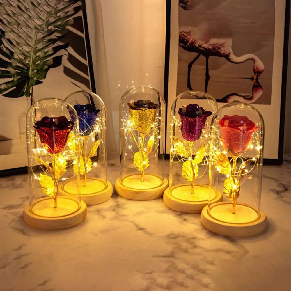 Eternal Rose LED Light in Glass Cover 5 Pack