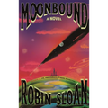Moonbound hardcover novel book cover with purple rocket and title text