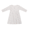 Girls Fairy Godmother swirly girl dress, long sleeves, light with gray fairy print