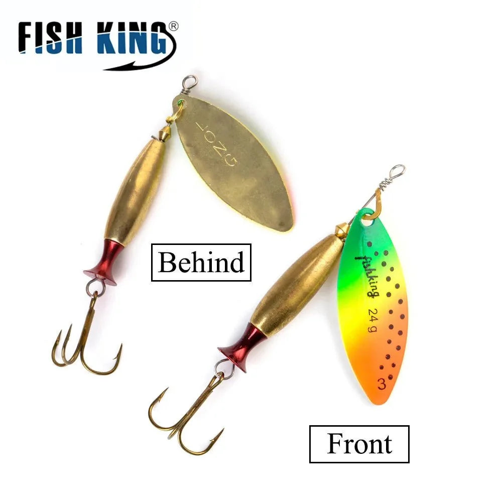 FISH KING Metal Spinner Lure | Long Cast Hard Bait for Bass, Pike, and Saltwater Fishing