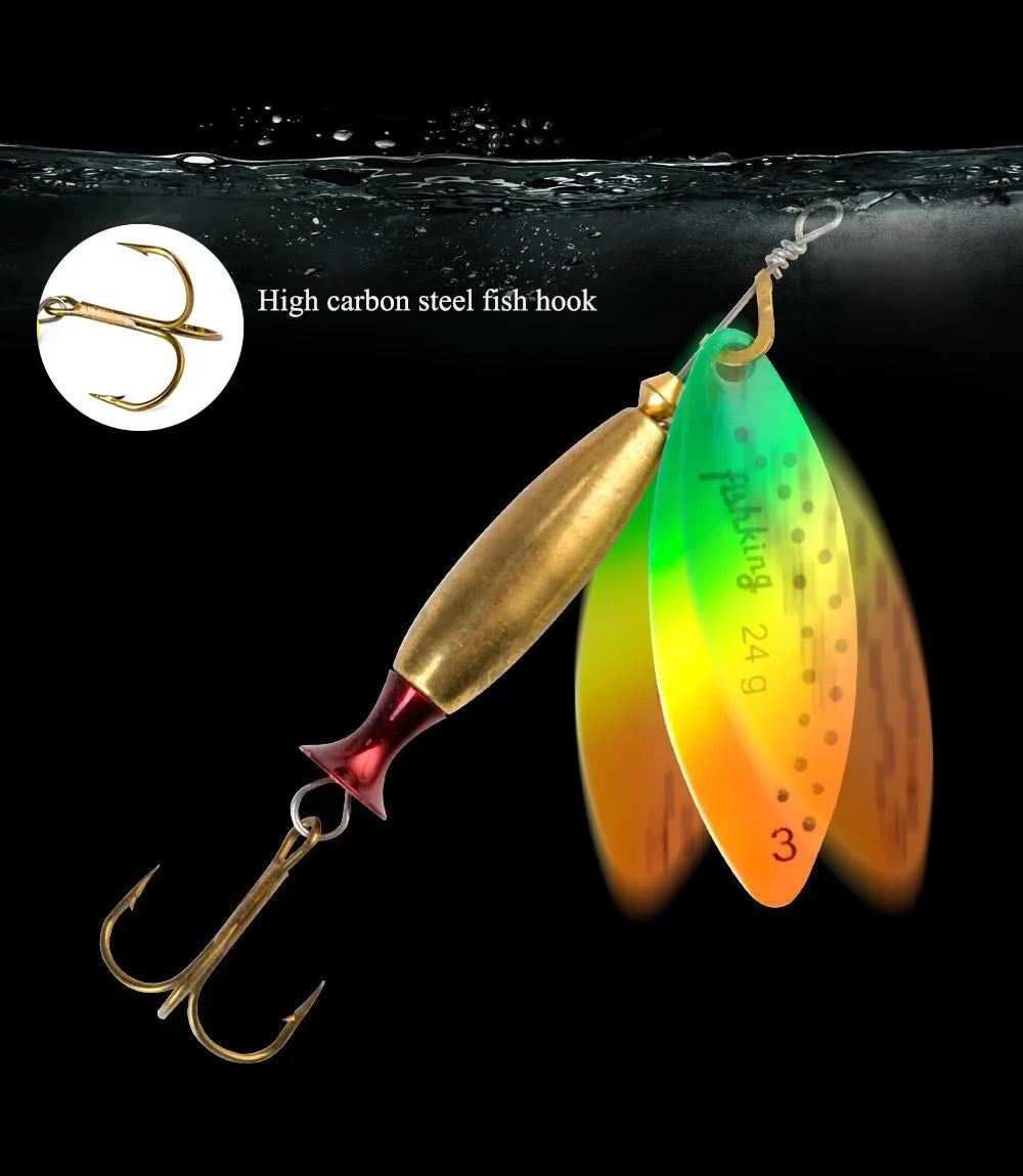 FISH KING Metal Spinner Lure | Long Cast Hard Bait for Bass, Pike, and Saltwater Fishing