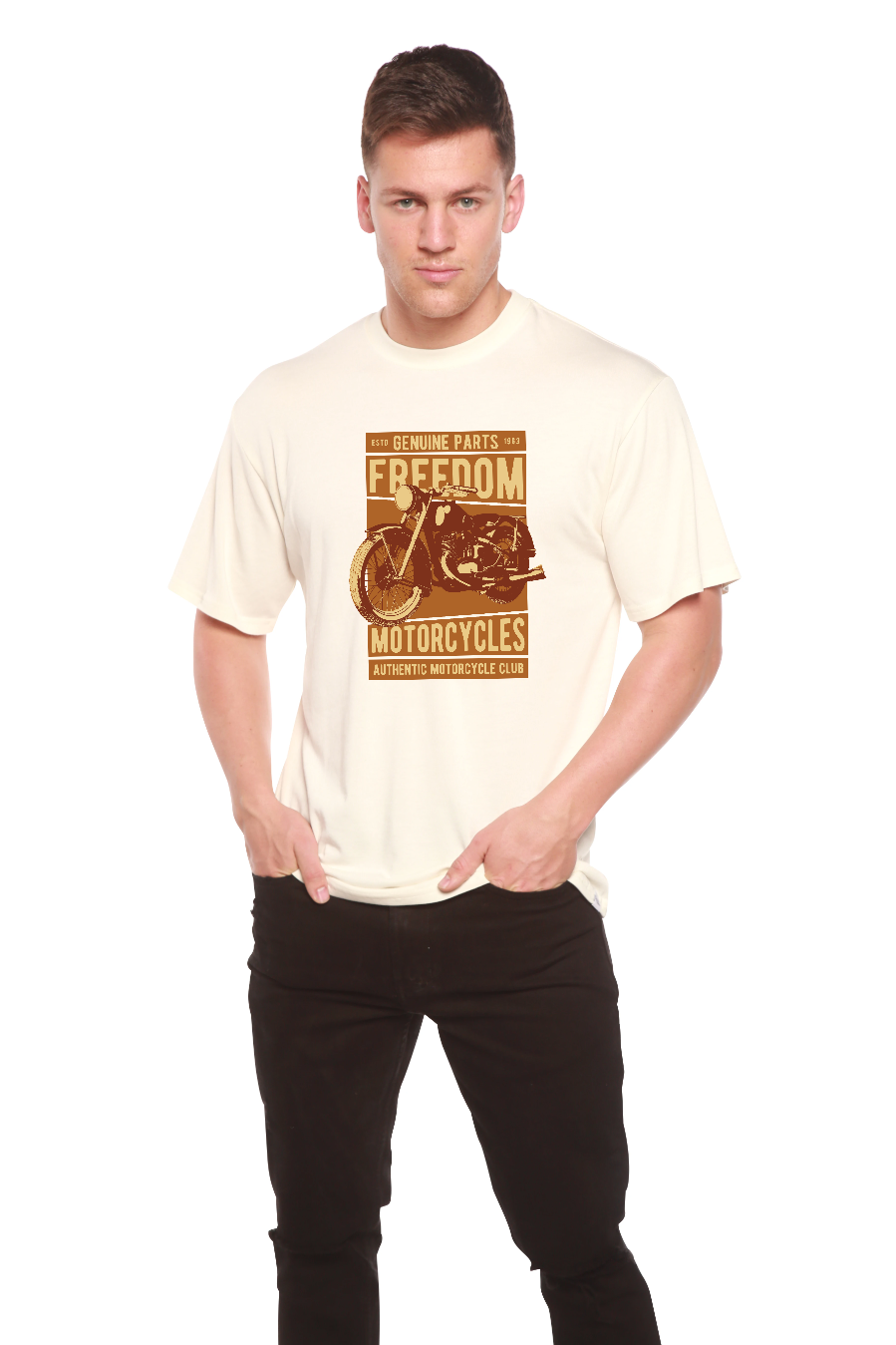 Freedom Motorcycles Men's Bamboo Viscose/Organic Cotton Short Sleeve Graphic T-Shirt