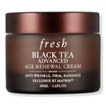 Fresh Black Tea Age Renewal Cream jar with black lid, brown front label, 50 mL.