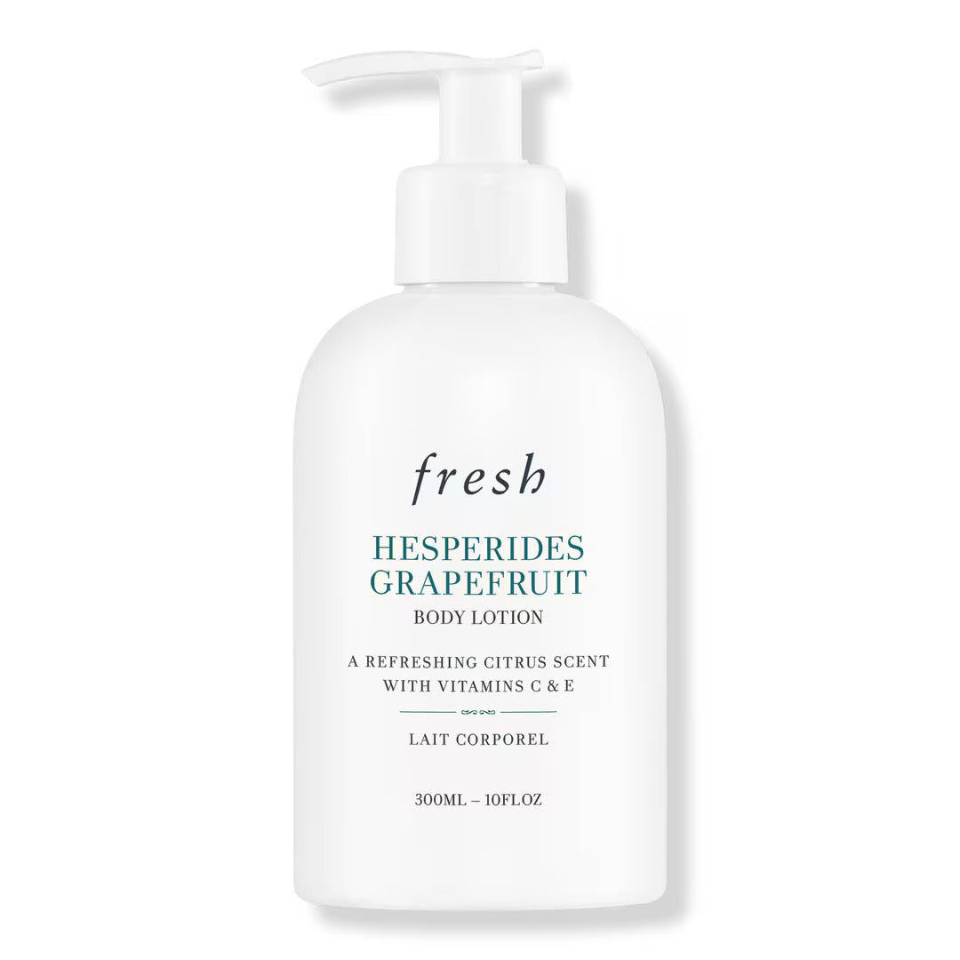 Body lotion bottle with pump, Fresh Hesperides Grapefruit label