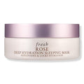 Rose hydration sleeping mask jar with lavender lid and cream label