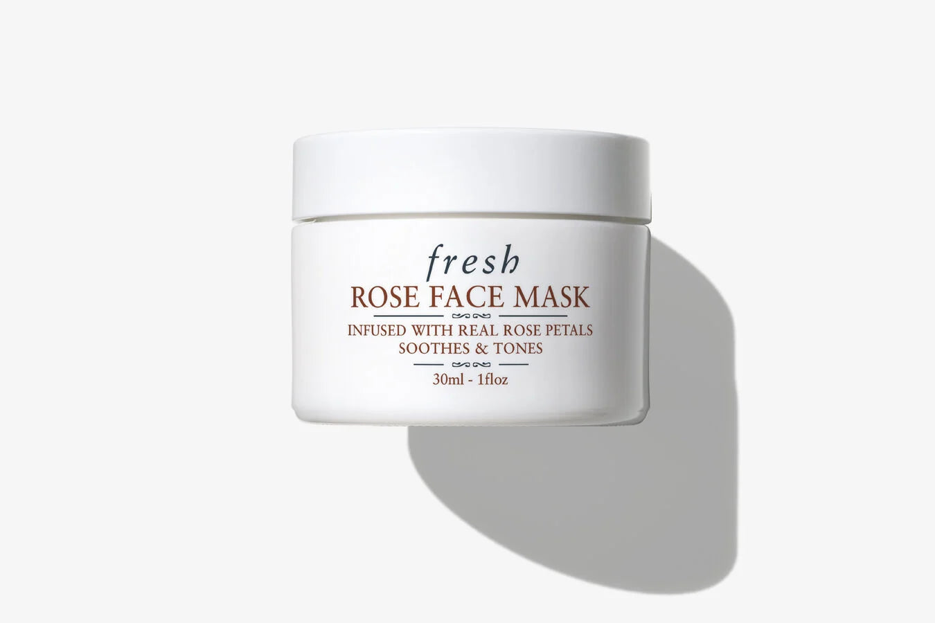 Fresh rose face mask jar, 30 ml, white container with gold lid ring