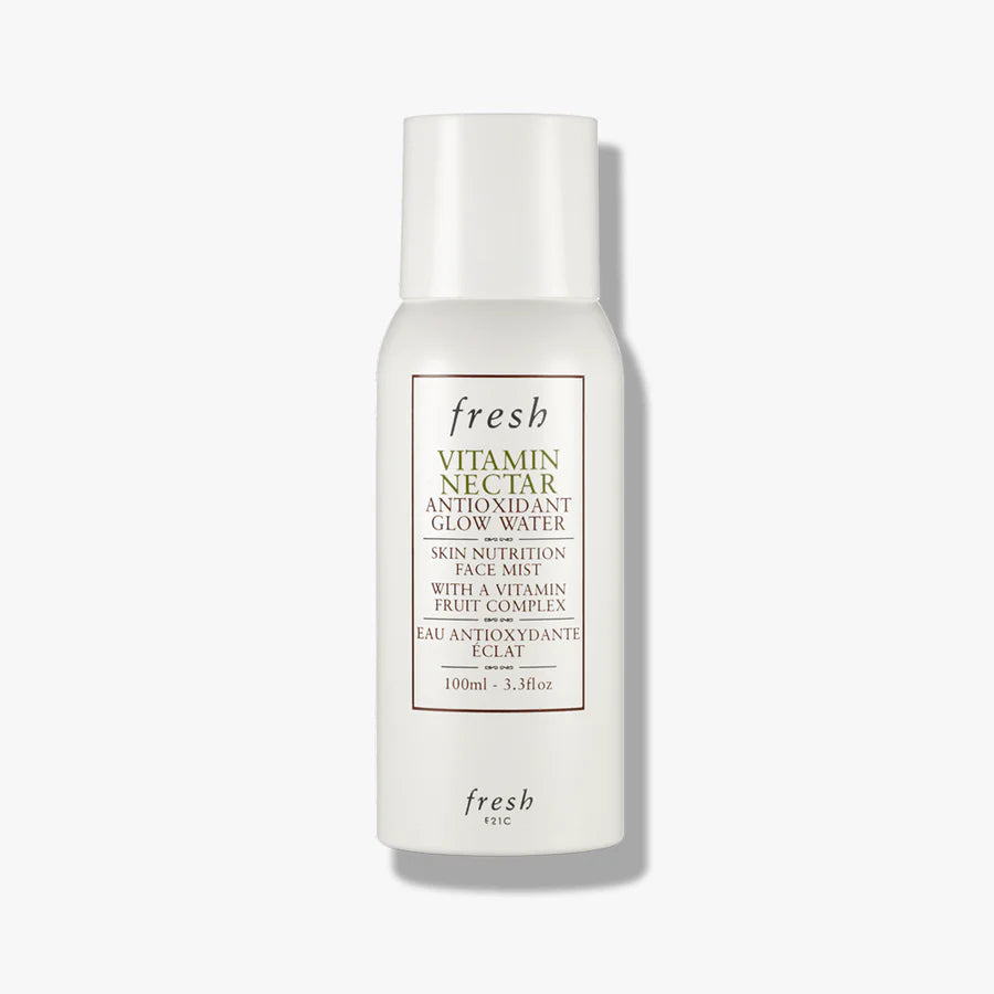 Vitamin face mist bottle with white cap, Fresh Vitamin Nectar label