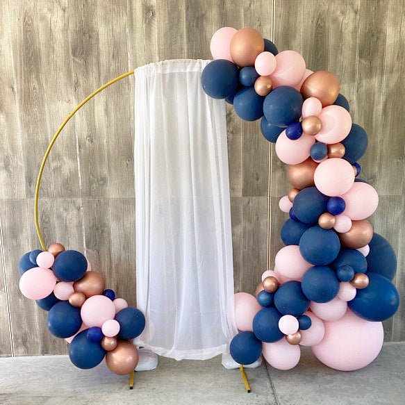 Pastel Pink, Rose Gold & Navy Balloon Garland Kit