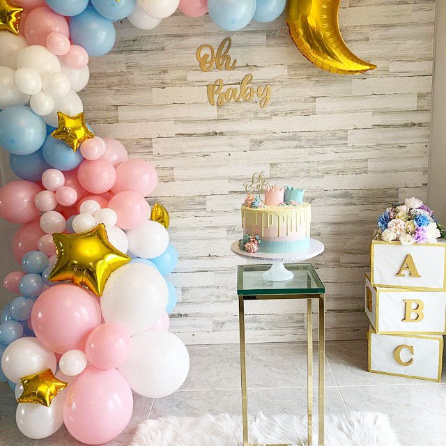 Pastel Gender Reveal Balloon Garland Kit | Pink Blue and White DIY Arch