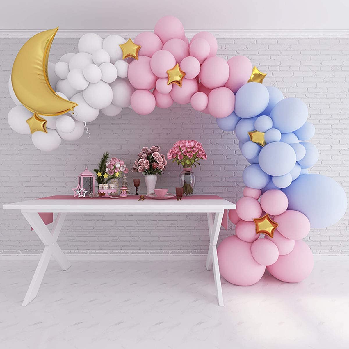 Pastel Gender Reveal Balloon Garland Kit | Pink Blue and White DIY Arch