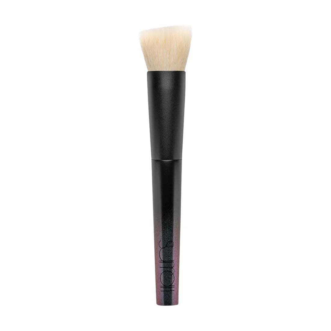 Foundation brush with black handle and beige bristles