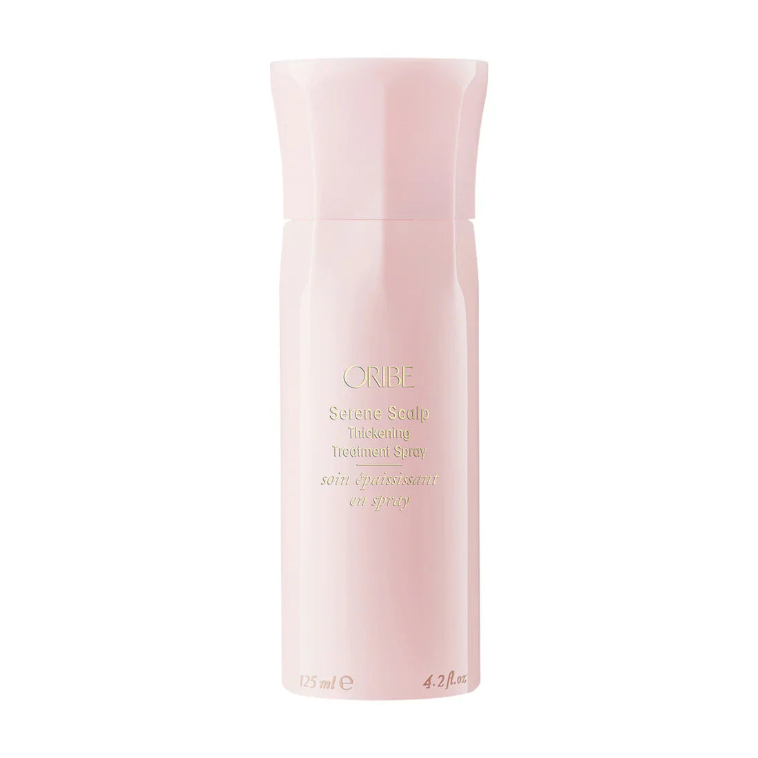 Oribe Serene Scalp Thickening Treatment Spray, 4.2 fl oz, light pink bottle