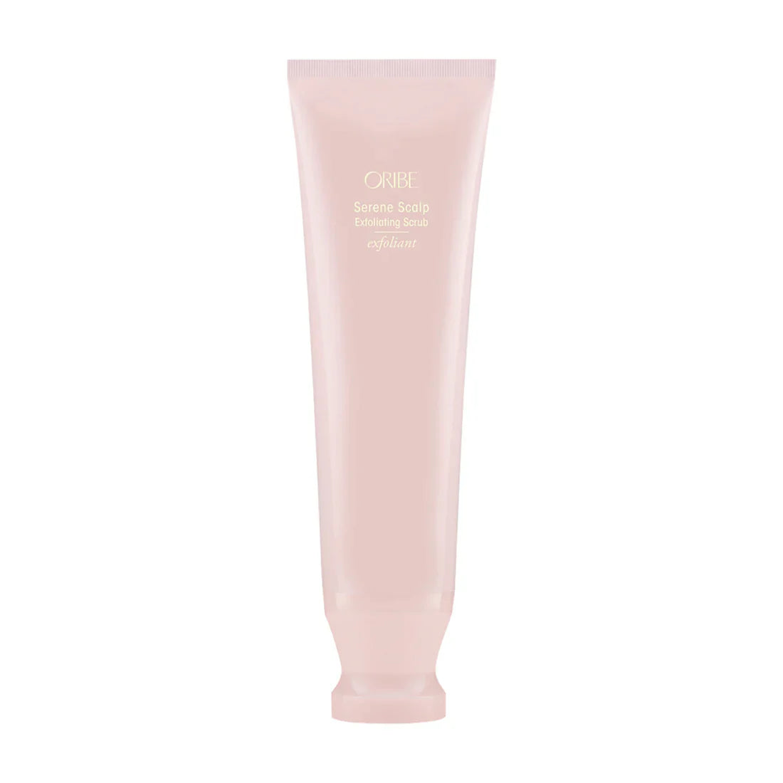 Oribe Serene Scalp exfoliating scrub tube, pastel pink squeeze tube
