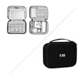 Gray Textured Digital Storage Bag Travel Organizer