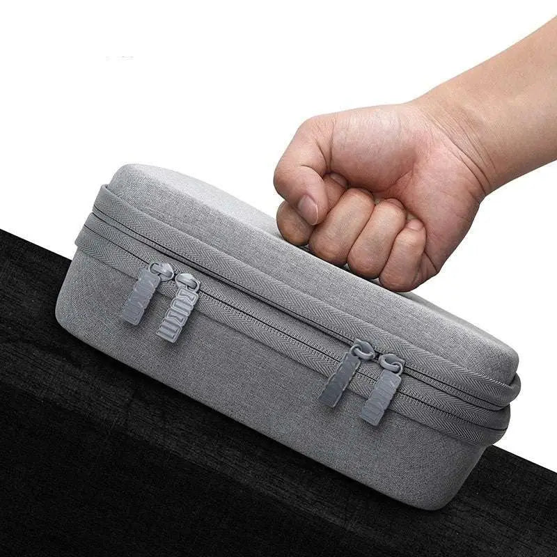 Gray Textured Digital Storage Bag Travel Organizer