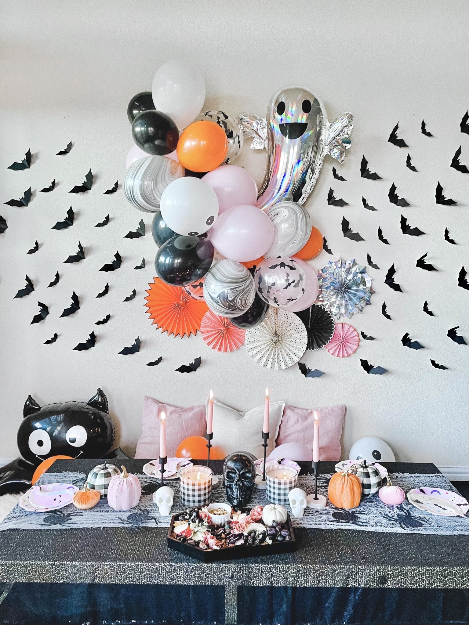 Pink and Black Halloween Balloon Garland Kit | Spooky Cute DIY Arch