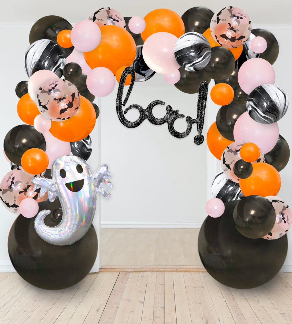 Pink and Black Halloween Balloon Garland Kit | Spooky Cute DIY Arch