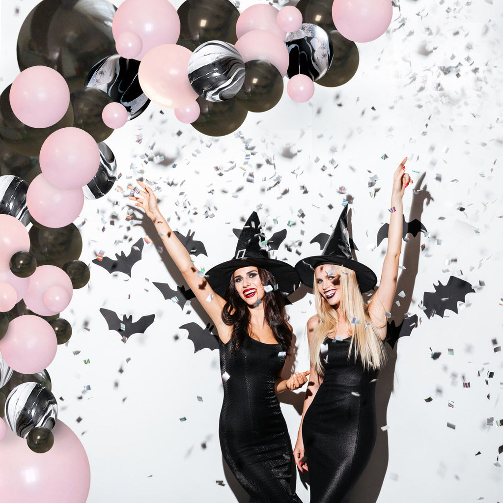 Pink & Black Halloween Balloon Garland Kit