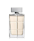 Clear rectangular men's perfume bottle with silver cap, 3.4 fl oz