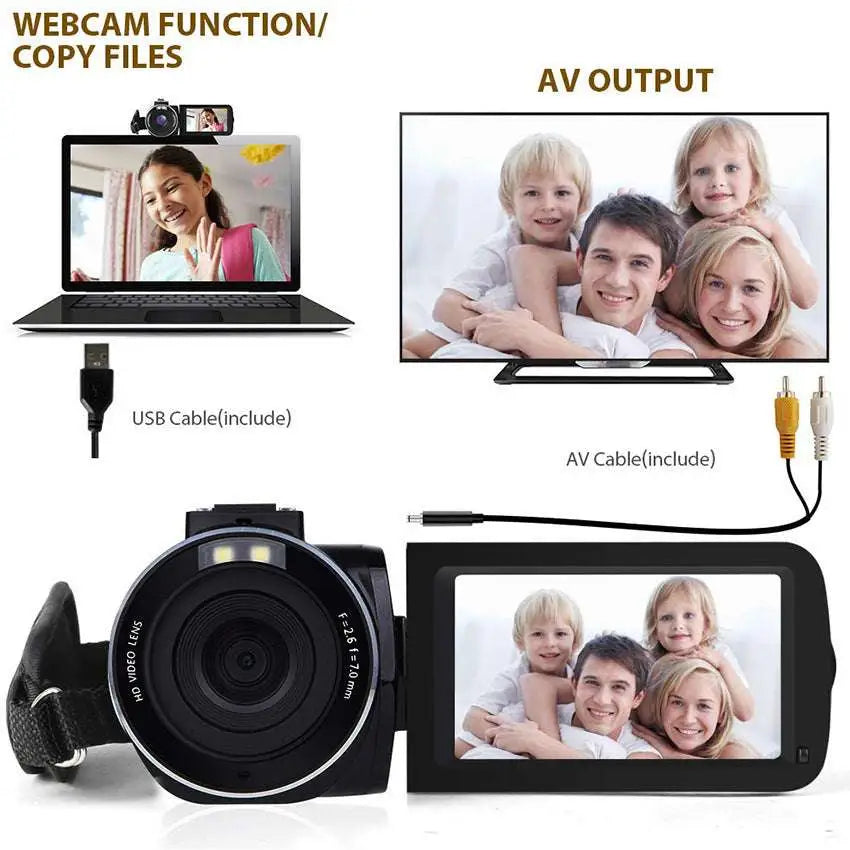 HD Digital Camera with Microphone and Flip Screen