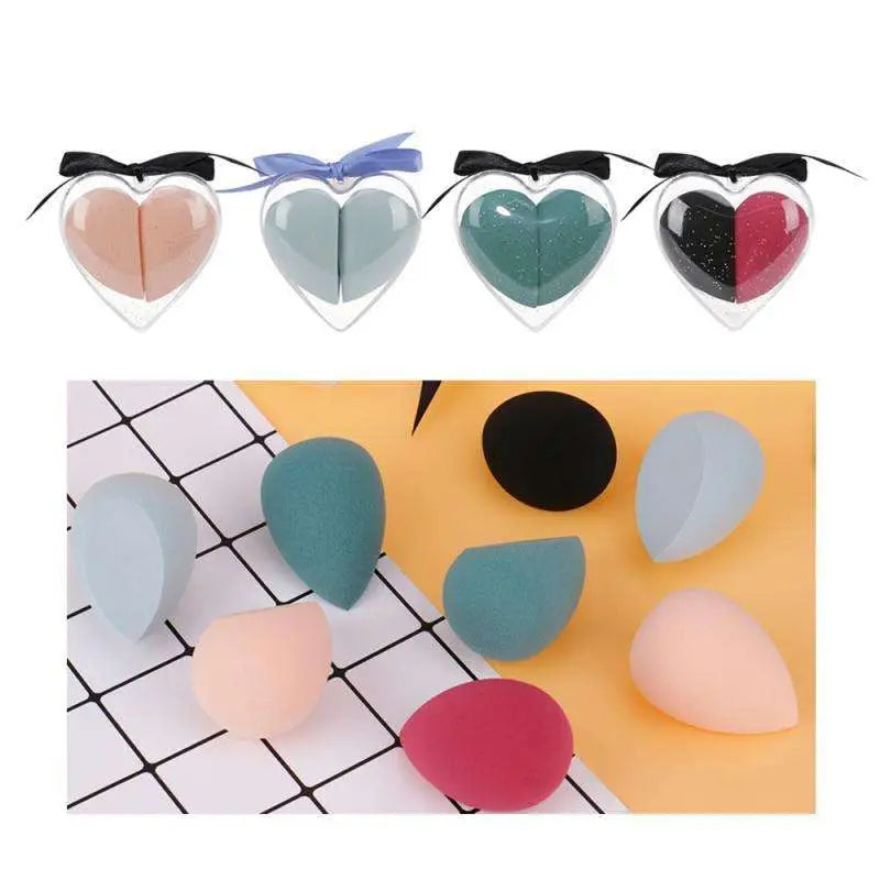 Heart Shaped Beauty Egg Makeup Sponge Gift Box