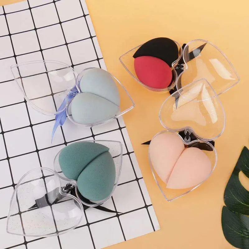 Heart Shaped Beauty Egg Makeup Sponge Gift Box