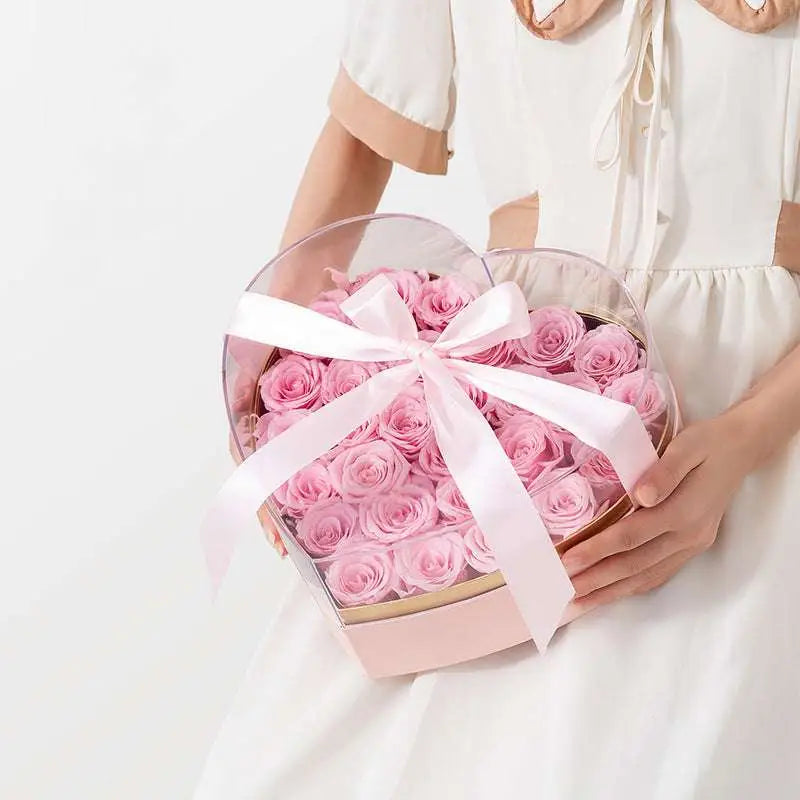 Heart Shaped Transparent Flower Packing Box