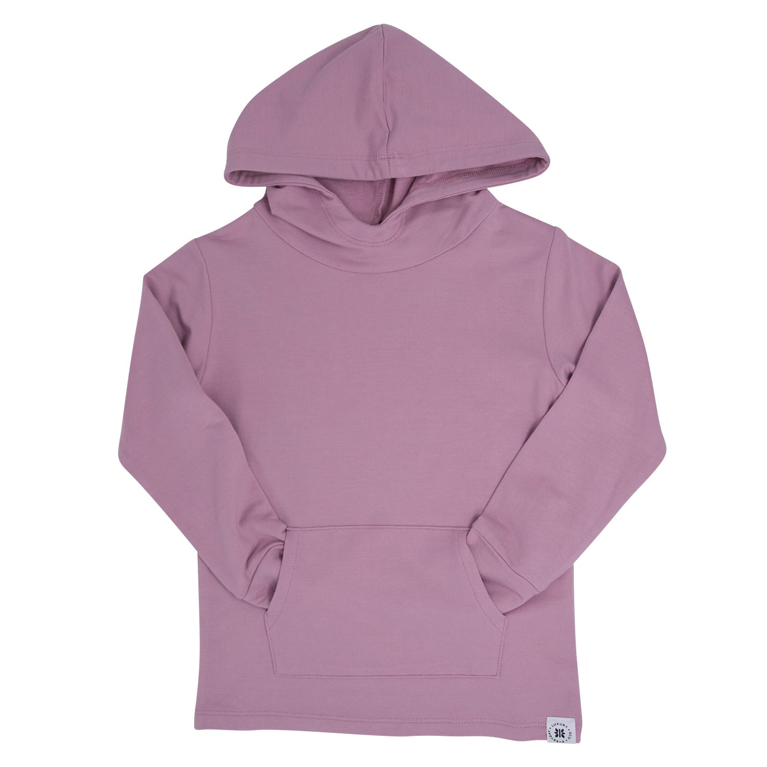 Petunia pink hooded sweatshirt with kangaroo pocket and long sleeves