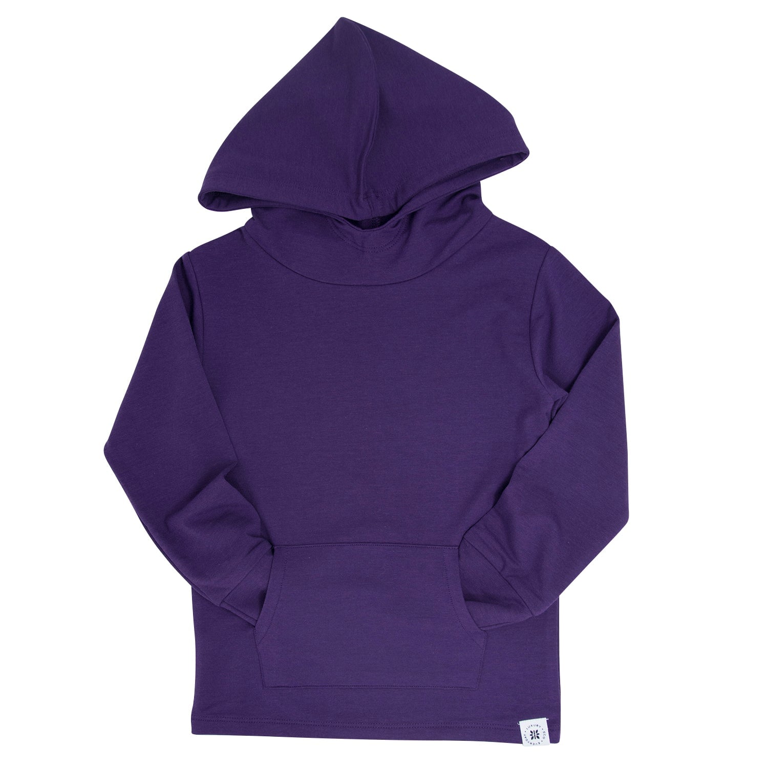 Hooded jogger set hoodie in purple, hooded neckline and kangaroo pocket