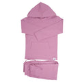 Lotus Pink hooded jogger set in soft French terry, long-sleeve hoodie and drawstring joggers