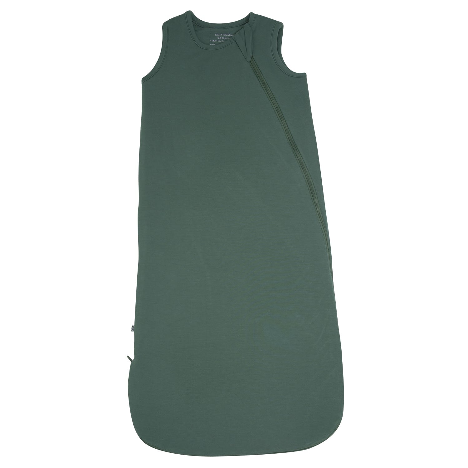Hunter green sleeveless sleep sack with side zipper