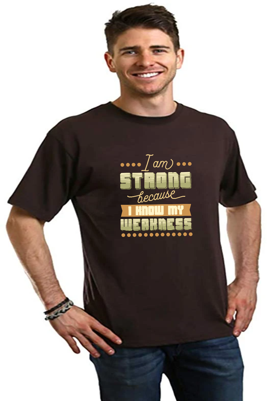 I am Strong Men's Bamboo Viscose/Organic Cotton Short Sleeve Graphic T-Shirt
