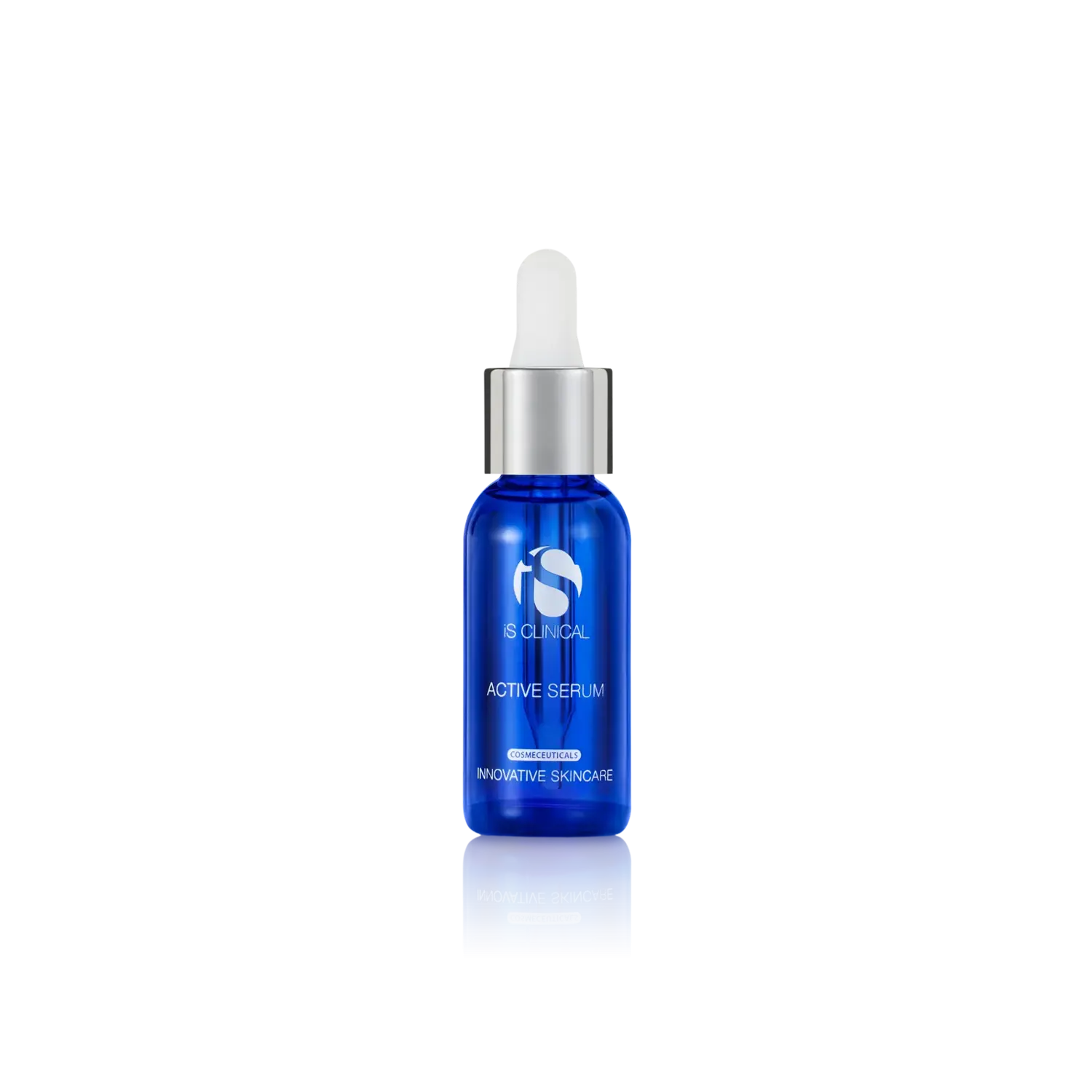 iS Clinical Active Serum dropper bottle with blue body and white cap