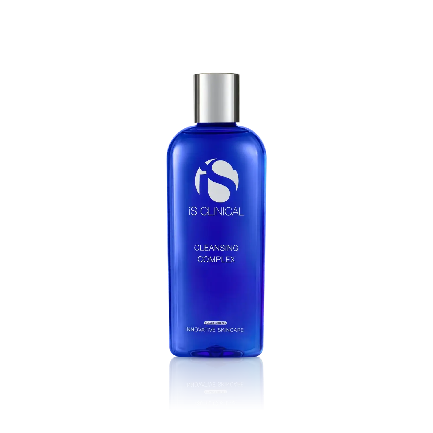 iS Clinical cleansing complex bottle, blue with silver cap