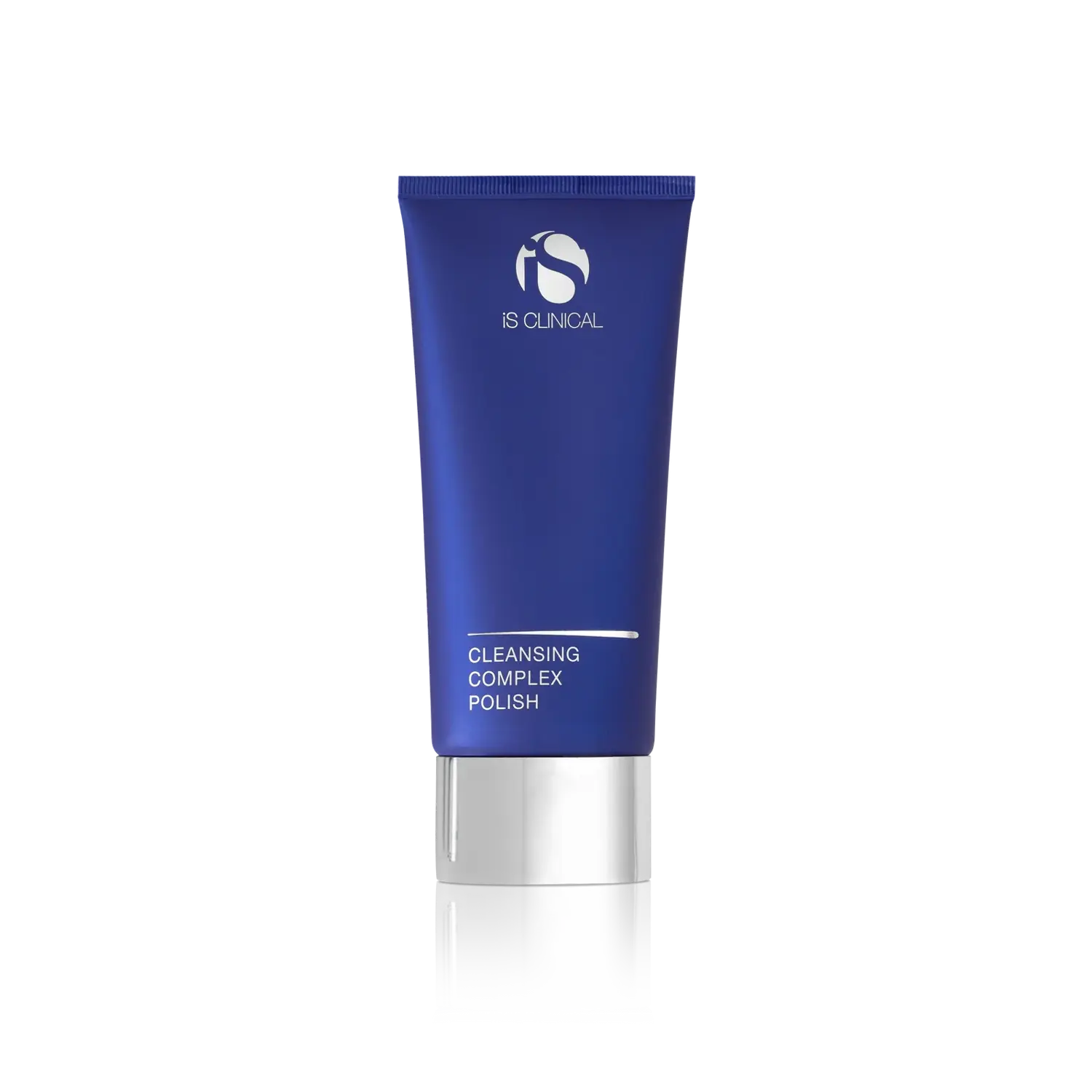 iS Clinical Cleansing Complex Polish tube, blue cleanser, silver base, 4 oz