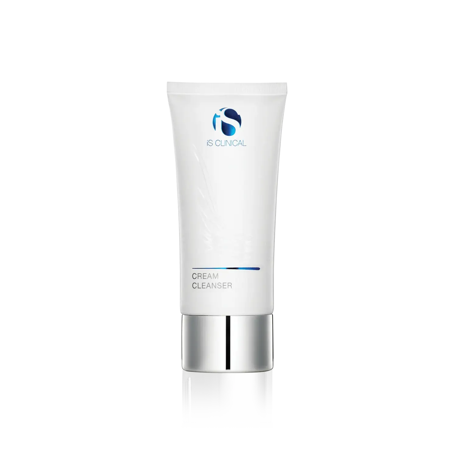 Cream cleanser tube with silver cap, white squeeze bottle