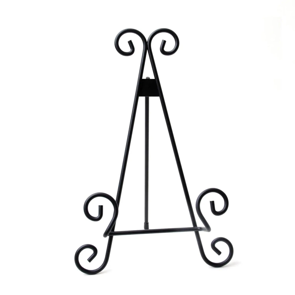 Black metal A-frame display stand