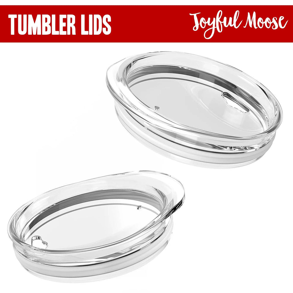 Clear plastic tumbler lids, oval shape with screw-top opening