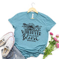 Teal graphic gardening T-shirt with botanical illustration and “WHEREVER BLOOMS WITH GRACE”