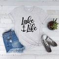 Light gray unisex T-shirt with centered 'Lake Life' anchor graphic