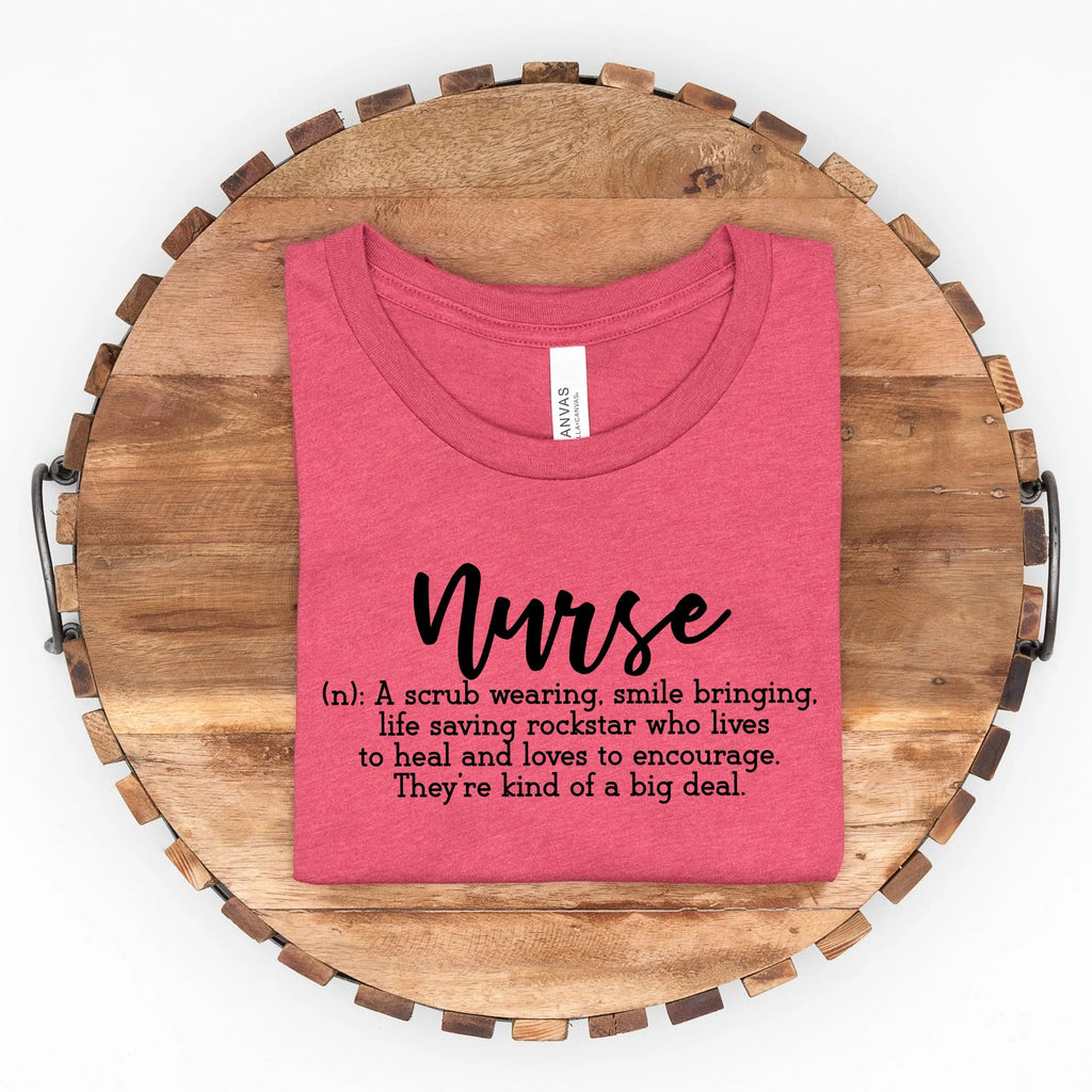 Pink womens nurse T-shirt with Nurse graphic and inspirational quote
