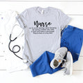 Light gray womens nurse T-shirt with Nurse graphic and inspirational quote on front