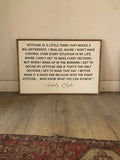 Attitude is a little thing farmhouse decor christian wall hanging