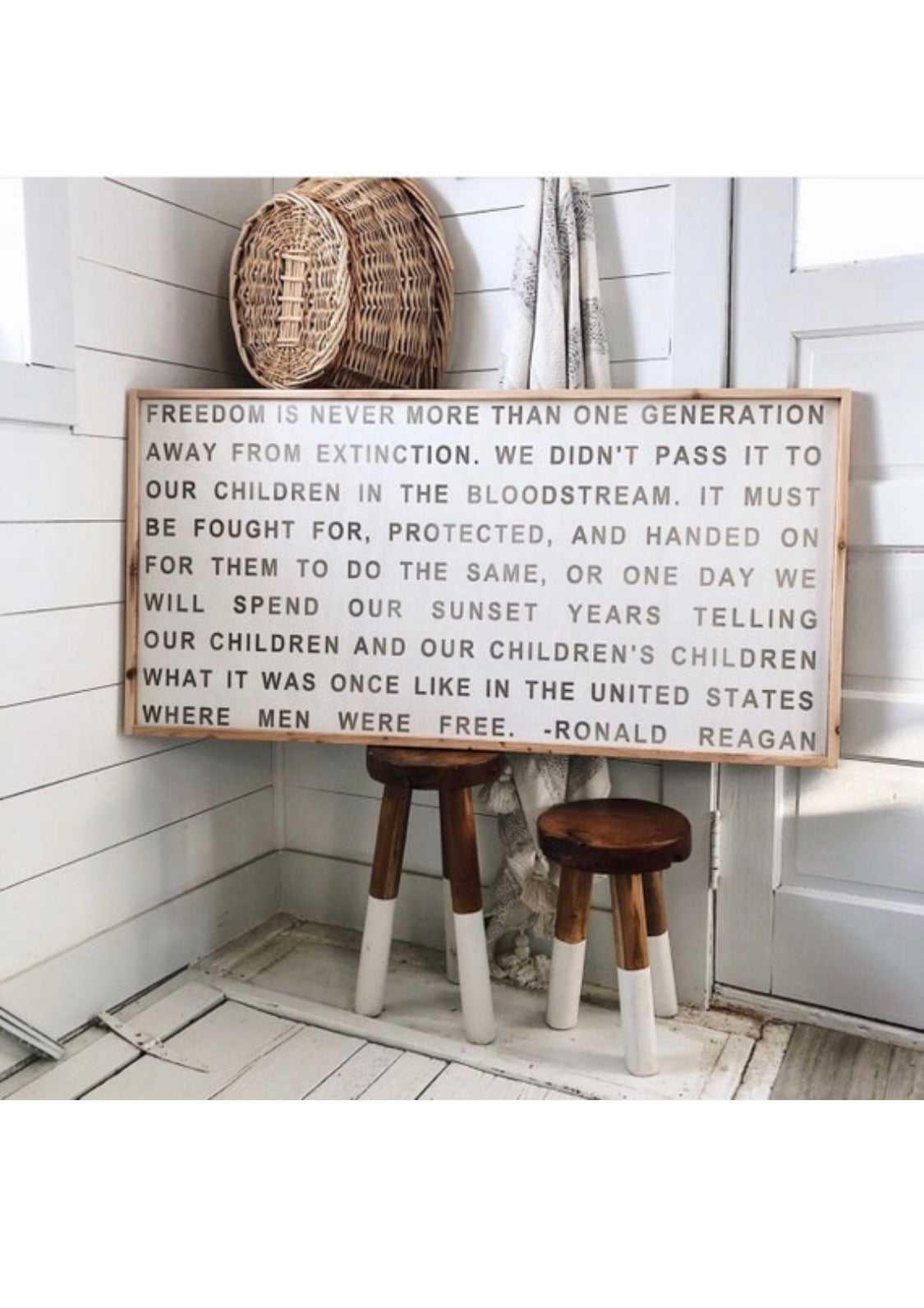 Freedom is only one generation away true freedom quote wood sign