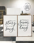 This is my story this is my song collection of 2 decor signs / wall hanging / signs / large wall art  / collection Framed wall art