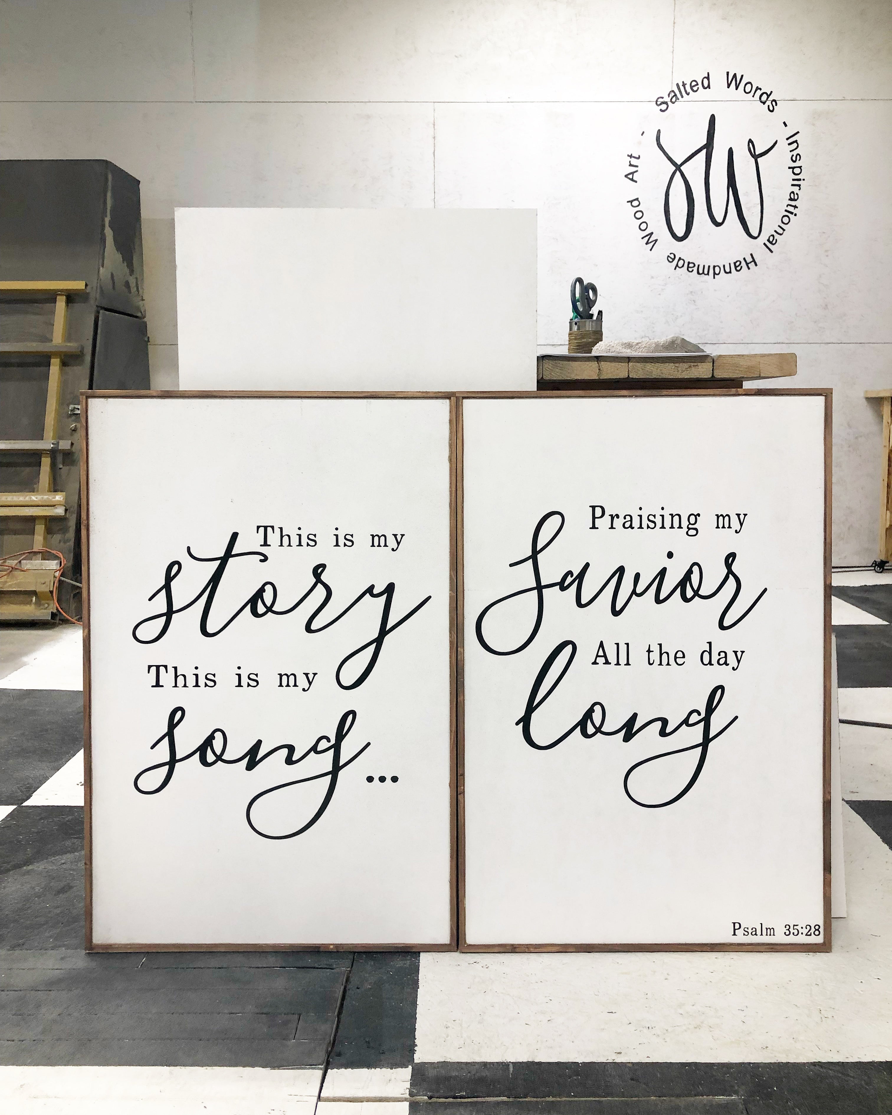 This is my story this is my song collection of 2 decor signs / wall hanging / signs / large wall art  / collection Framed wall art