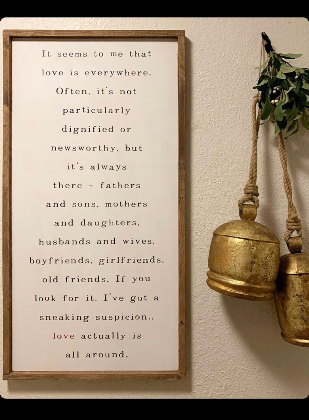 It seems to me love is everywhere framed wall hanging