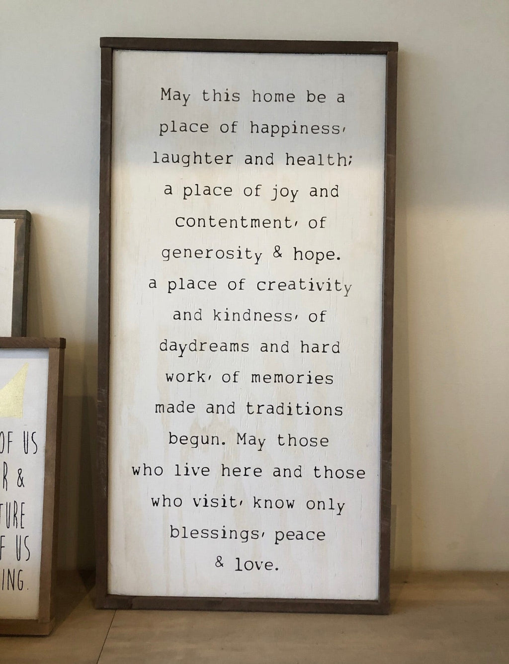 May this home Framed Wood Sign / Family Prayer