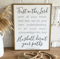 Trust in the Lord framed wooden sign / Large wall art / Home decor / wall hanging / inspirational quotes / wood art / Scripture sign